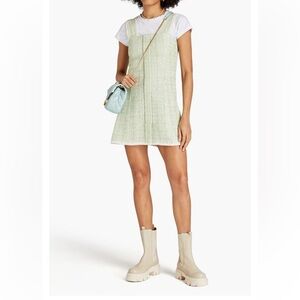 Maje Metallic boucle-tweed mini dress